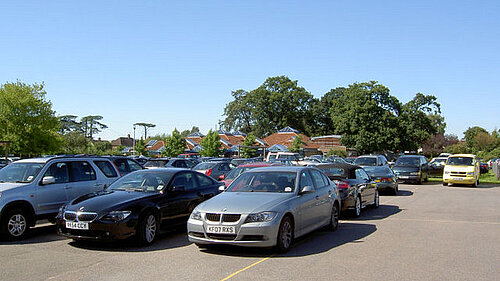 Cars parked in a car park