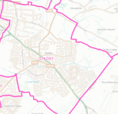 Map of Oadby County Division
